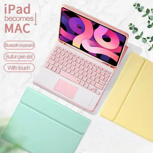 Imagen 2 del producto Para iPad 10. a generación Funda con teclado de 10,9 pulgadas para iPad Pro Air 4 5 iPad Air 2 5 6th Air 3 Pro iPad 9/8/7th Fundas Funda