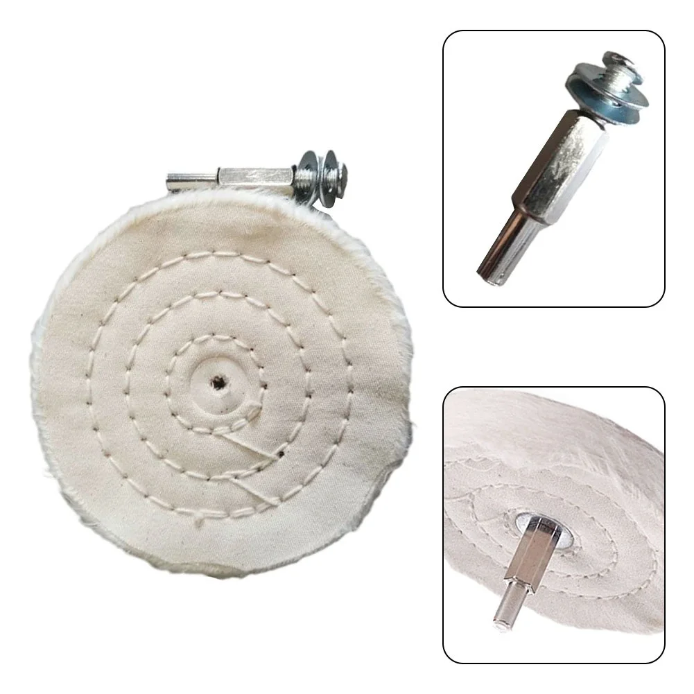 Polishers Accessory Polishing Wheels 100mm/4inch White 6mm Handle Dia Accessories With Connecting Rod Power Tools