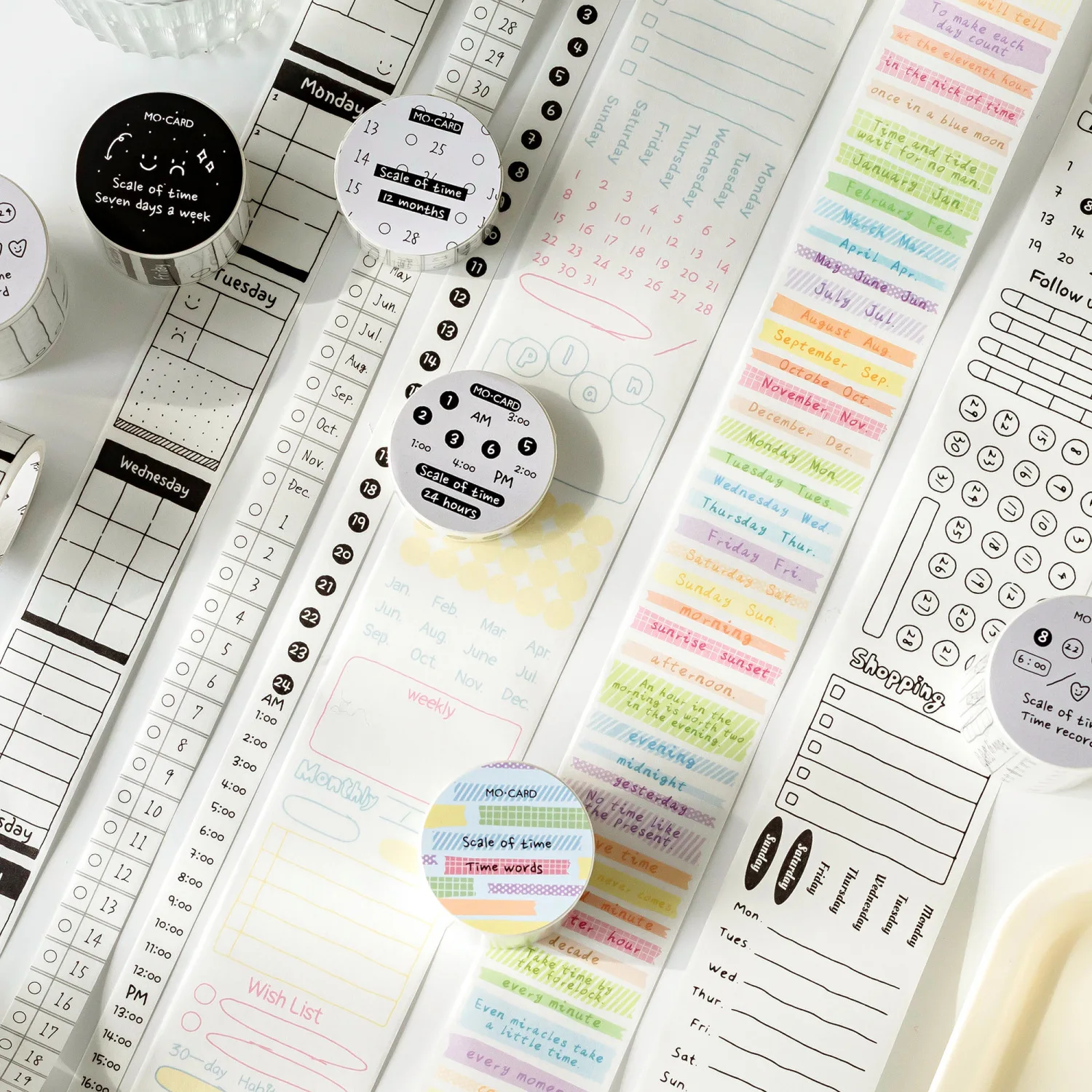 

1pcs Decorative Adhesive tapes Vintage INS time masking tapes Junk Journal Scrapbooking stikcers DIY Paper Japanese 2m