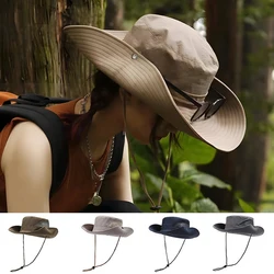 Summer Wide Brim Waterproof Bucket Hat For Men Hiking Climbing Sun Hat Fishing Fisherman Hat UV Protection Light Thin Bonnie Hat