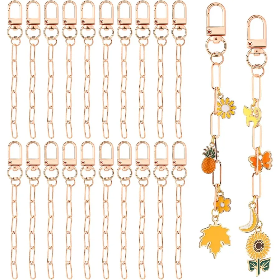 

50-комплект изготовления брелоков, металлические зажимы для ключей с кольцом для ключей, поворотный карабин, застежки с когтями омара и удлинительная цепочка оптом для