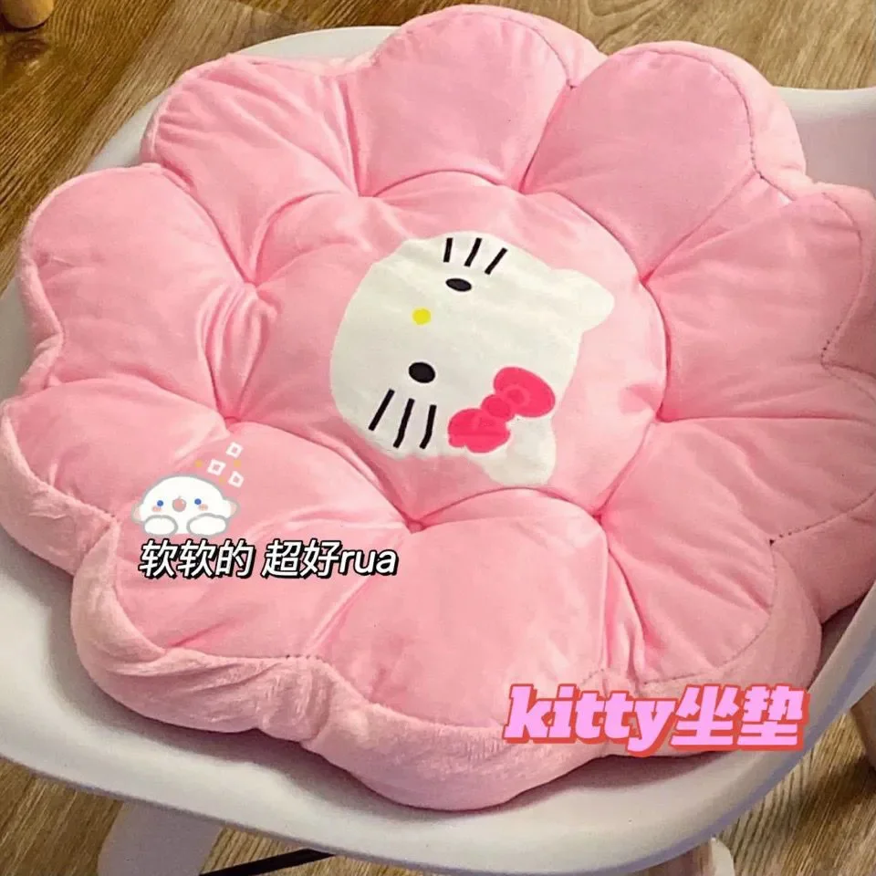 

Sanrio Hellokitty Cartoon Cushion Japanese Cute Plush Printed Seat Cushion Thickened Hand Warmer Pillow Room Decoration