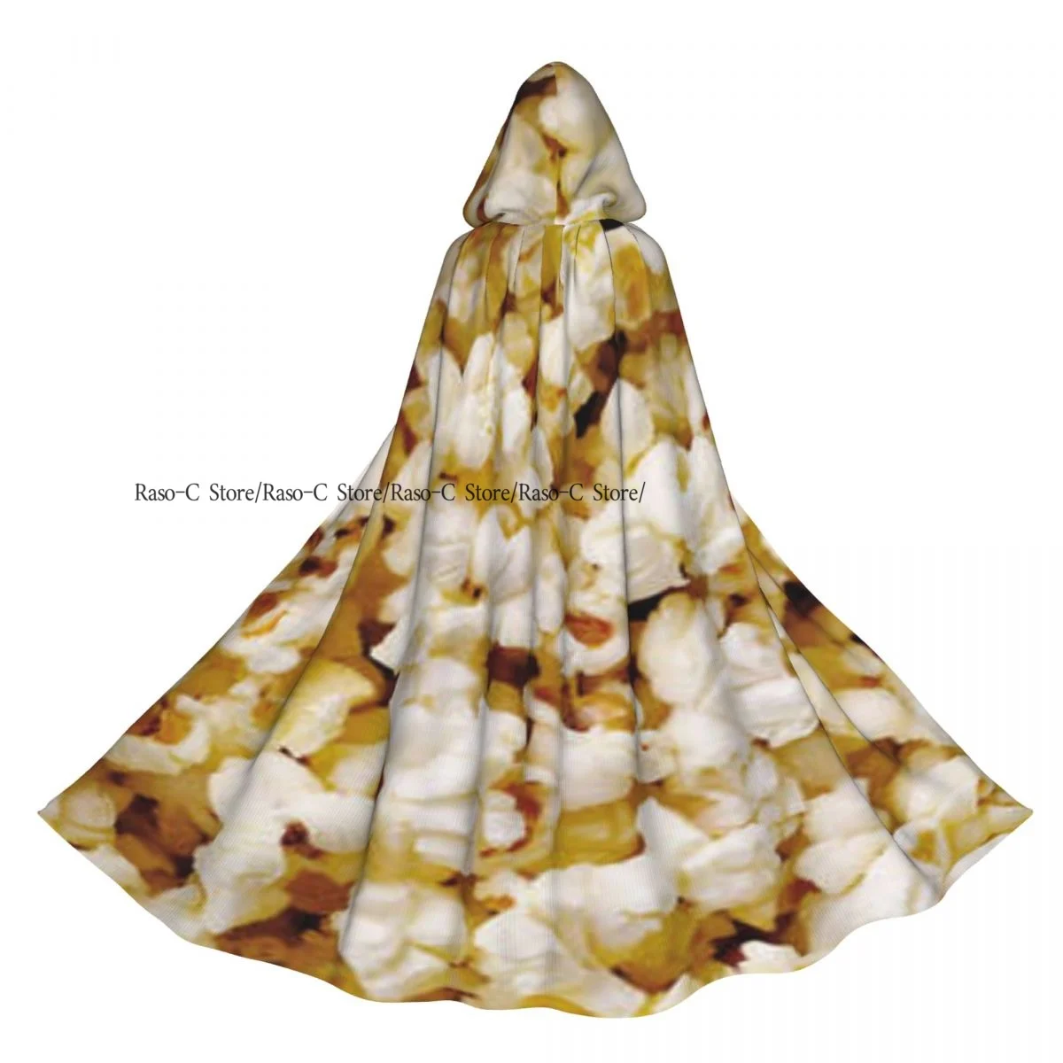 Unisex Adult Popcorn Background Cloak with Hood Long Witch Costume Cosplay