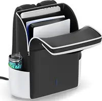 Mochila para Consola PS5/Slim/Pro, Bolsa de Transporte con Protección Total para PS5, Bolsa de Almacenamiento de Gran Capacidad para PS5 con Espacio para Dos Controles