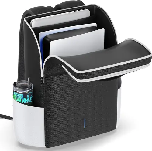 Imagen 1 del producto Mochila para Consola PS5/Slim/Pro, Bolsa de Transporte con Protección Total para PS5, Bolsa de Almacenamiento de Gran Capacidad para PS5 con Espacio para Dos Controles