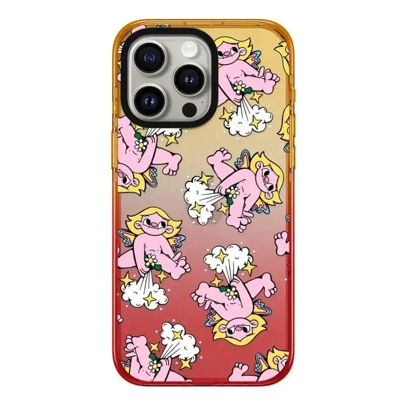 

Peach Gradient Border 2.0 Acrylic Panda Cat Pattern iPhone 11 12 13 14 15 Pro Max Protective Case