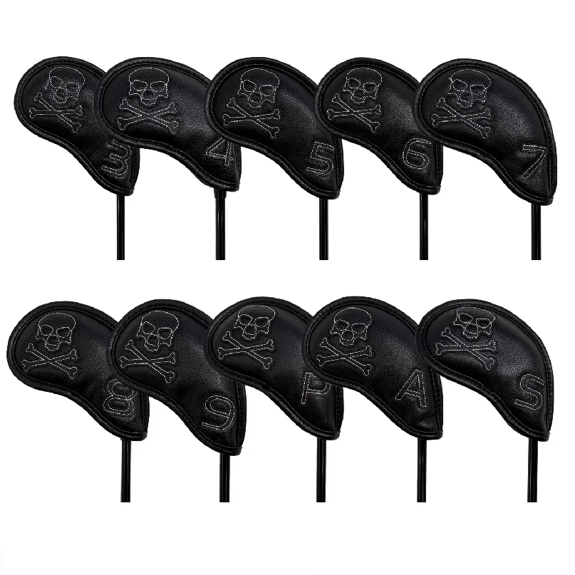 10pcs/Set Golf Iron Headcover 3-9,P,S,A, Club Head Cover Embroidery Number Sport Golf Training Equipment Accessories