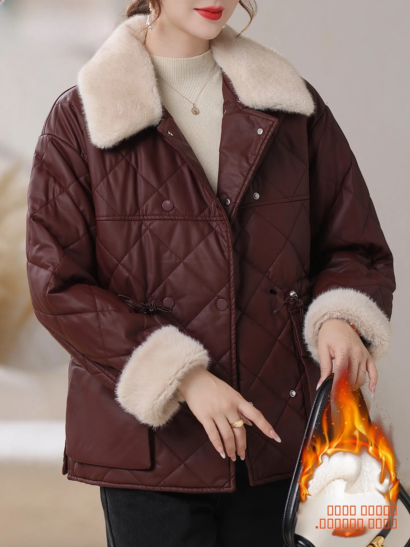 

Утепленная зимняя куртка для женщин среднего возраста, износостойкая хлопковая одежда, модная свободная модель на пуговицах.