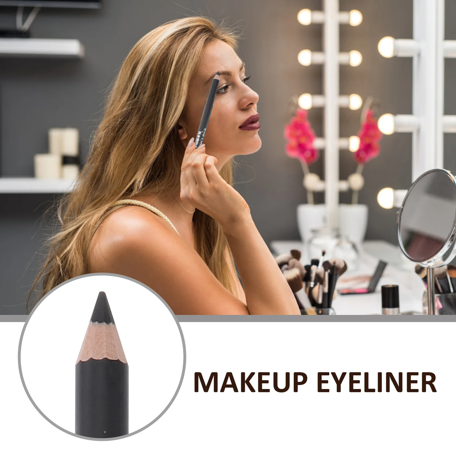 อายไลเนอร์กันน้ำ 1 ชิ้น ติดทนนาน กันเหงื่อ แห้งเร็ว ให้ความแม่นยำสูง ช่วยเพิ่มความหนา สำหรับการแต่งตาสีสันสดใส ปากกาอายไลเนอร์