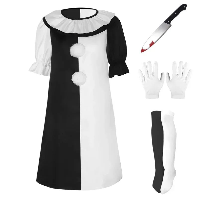 2025 New Movie Art The Clown Cosplay Costume Terrifier Fleck Disguise Suit Mask for Kids Men Women Halloween Carnival Party R AA