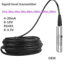 15m 20m 30m 50m 80m 100m Water Level Sensor 4-20mA rs485 Hydrostatic Liquid Level Sensor Transmitter for Tank 0-10V
