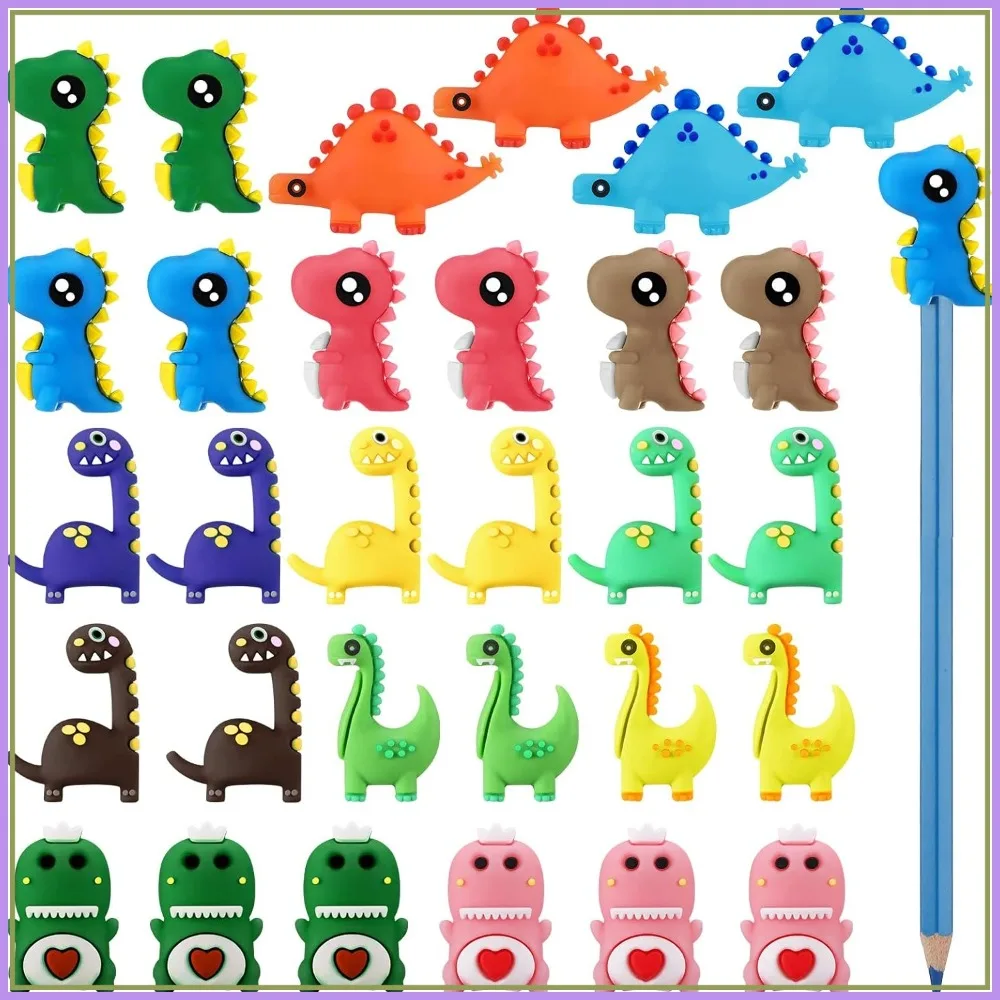

30 Pcs Dinosaur Pencil Toppers - Cute Animal Pen Charms for Party Favors, School Supplies, and Gifts