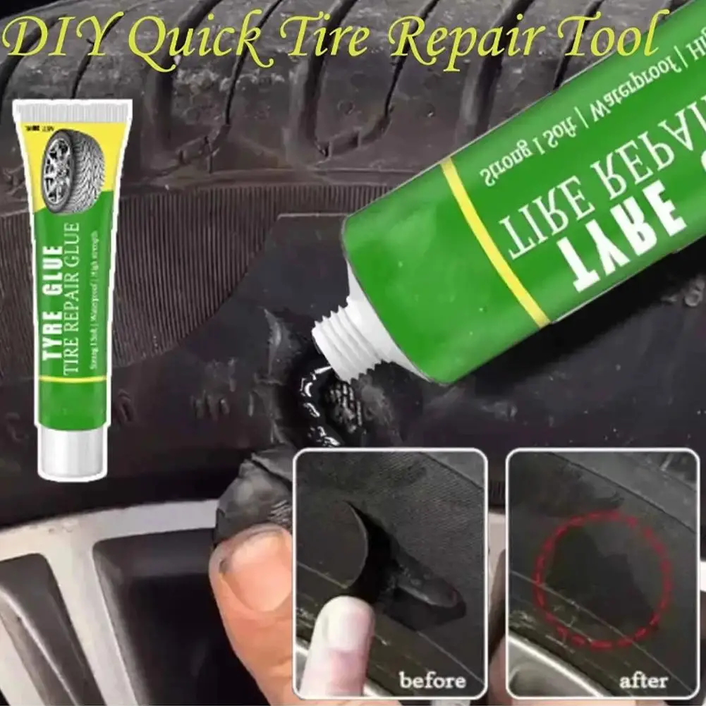 Ultra Fast-Drying Watertight Rubber Cement Strong Adhesive Tire Crack Sealer Wear-Resistant Non-Toxic Auto Repair Bond