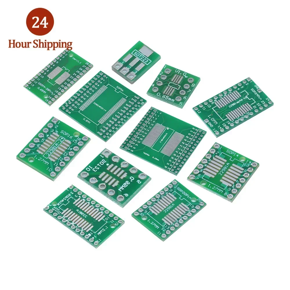 SOP8 SOP10 SOP14 SOP16 20 24 28 56 turn DIP/SMD to DIP IC adapter Socket TSSOP SOIC SSOP Board Converter Plate 0.65mm 1.27mm