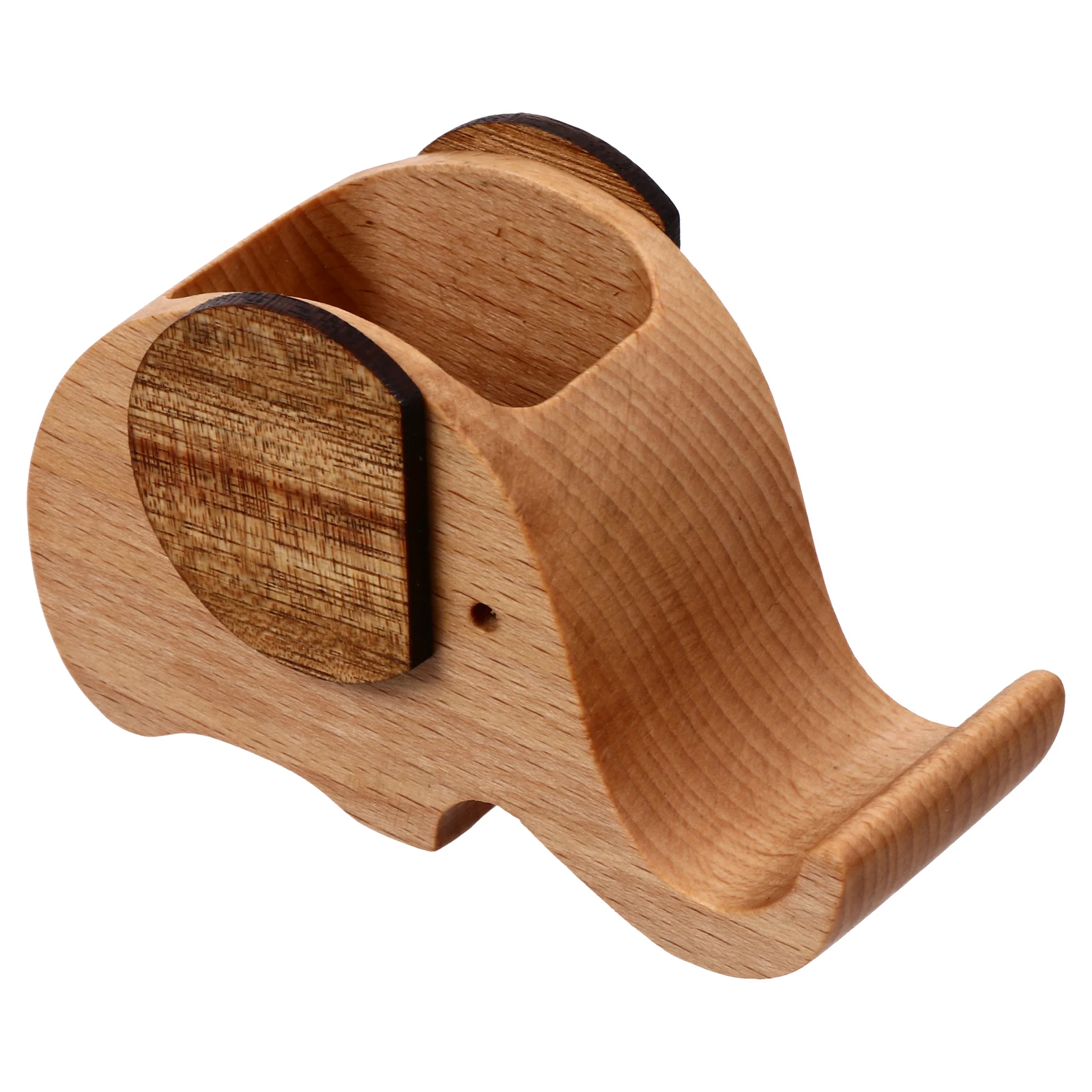 

Pen Holder Pencil Smartphone Cell Stand Desktop Container Wooden Bracket Miss
