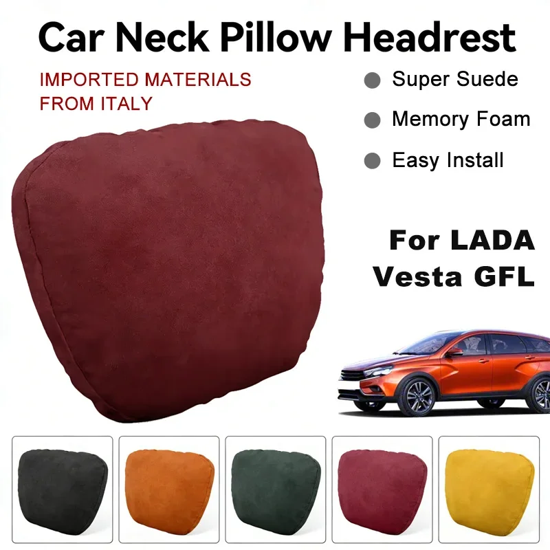 

Italy Suede Car Neck Rest Pillow For LADA Vesta GFL Seat Head Neck Support Cushion Auto Interior Accessories
