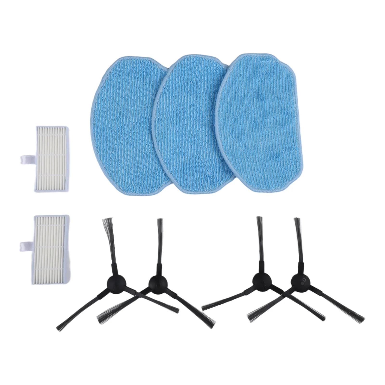 Compatible Replacement Kit for Conga for m10 For Xtreme and For BR151 Series: Side Brushes HEPA Filters Mop Cleaning Cloths