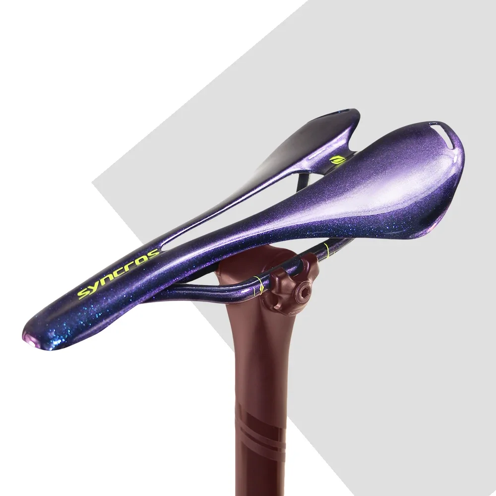 SYNCROS gradient color carbon fiber ultralight bicycle saddle, suitable for road/mountain bikes, comfortable/breathable, unisex