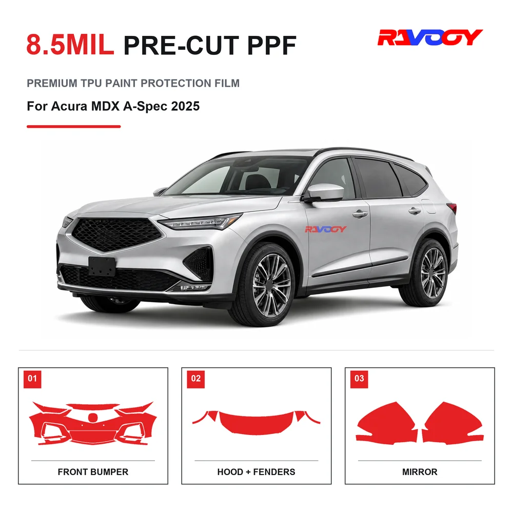 Precut PPF For Acura MDX A-Spec 2025 8.5mil TPU Clear Paint Protection Film Self Healing Hydrophobic UV Stone Chip Guard