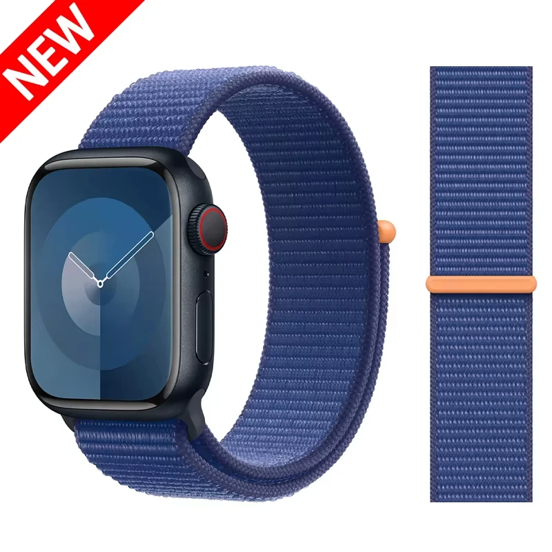 Nylon-Schlaufenarmband für Apple Watch 44mm 40mm 45mm 42mm 46mm 49mm Armband Correa iWatch Series 12 11 10 SE 9 8 7 Ultra 4 3 2