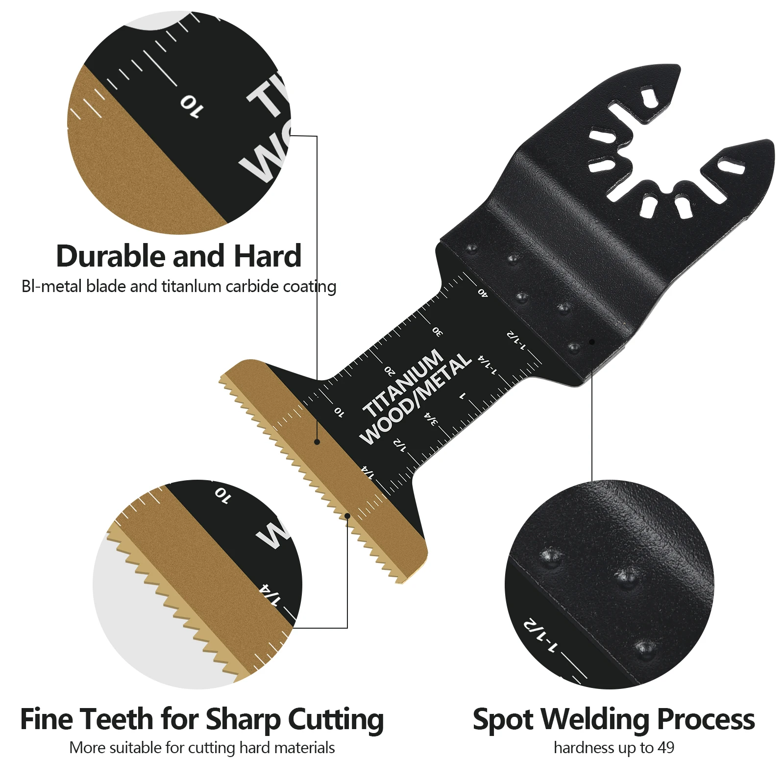 Tooth Carbide Oscillating Saw Blade Kit 16Pcs + 3 adapters Arc Edge Oscillating Multitool Blades Precise Cut for Wood PVC Iron