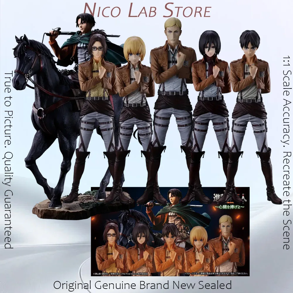 Original In Stock Bandai Ichiban Kuji Ellen Mikasa Armin Erwin Hange Levi Figure Anime Attack On Titan Model Toy