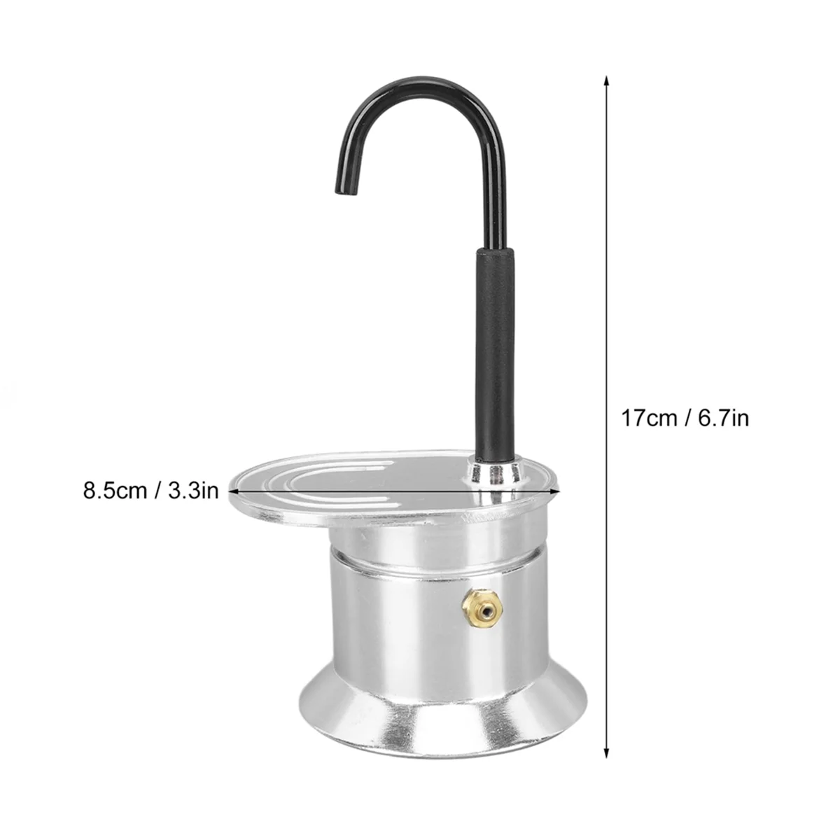 50ML Single Tube Moka Pot Aluminum Alloy Silver, Spout Stovetop Italian Coffee Maker, Enjoy Delicious Coffee in No Time