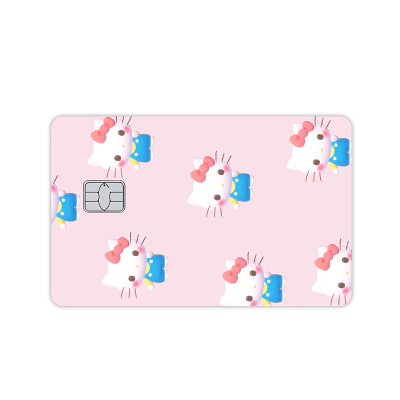Anime Cute Hello Kitty Stickers Diy Film Tape Skin Kuromi Hangyodon for Credit Debit Card Bank Card Cover Sticker Front Side Toy