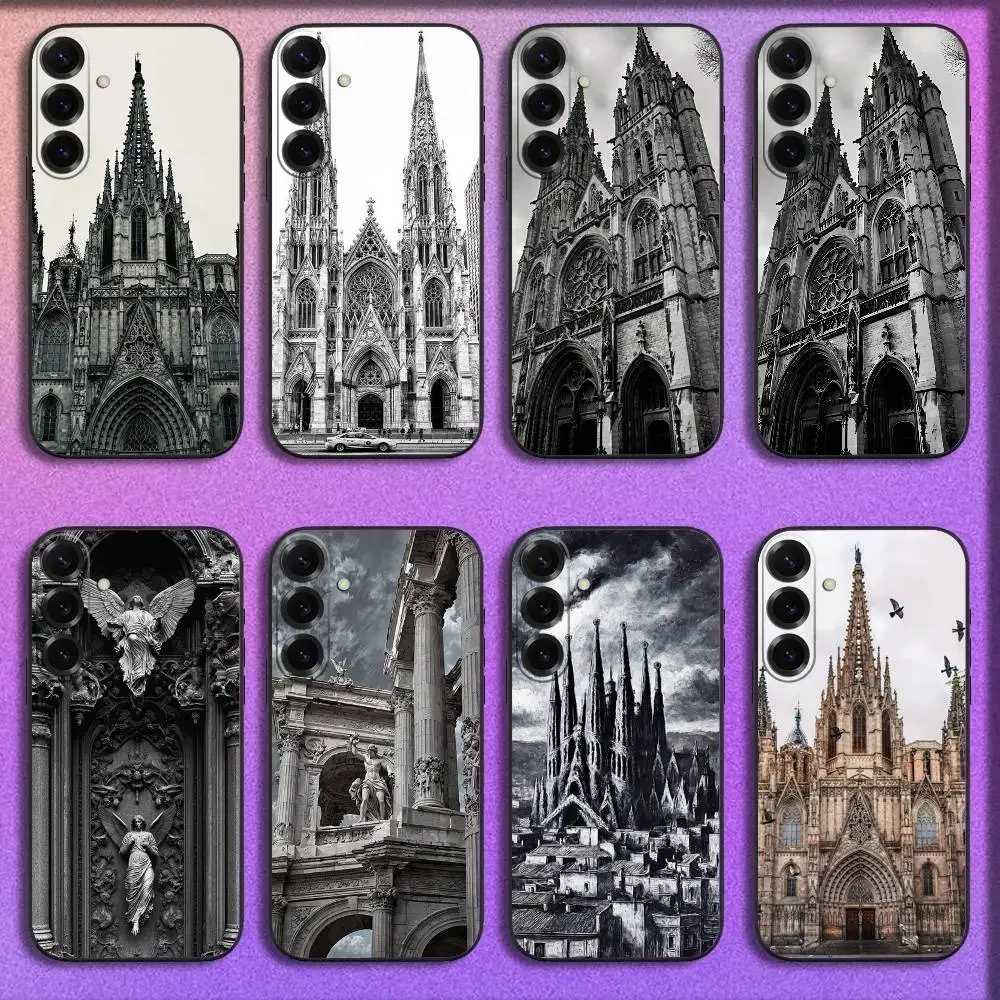 Barcelona Cathedral Phone Case For Samsung S25,S24,S21,S22,S23,S30,Ultra,S20,Plus,Fe,Lite,5G Black Cover
