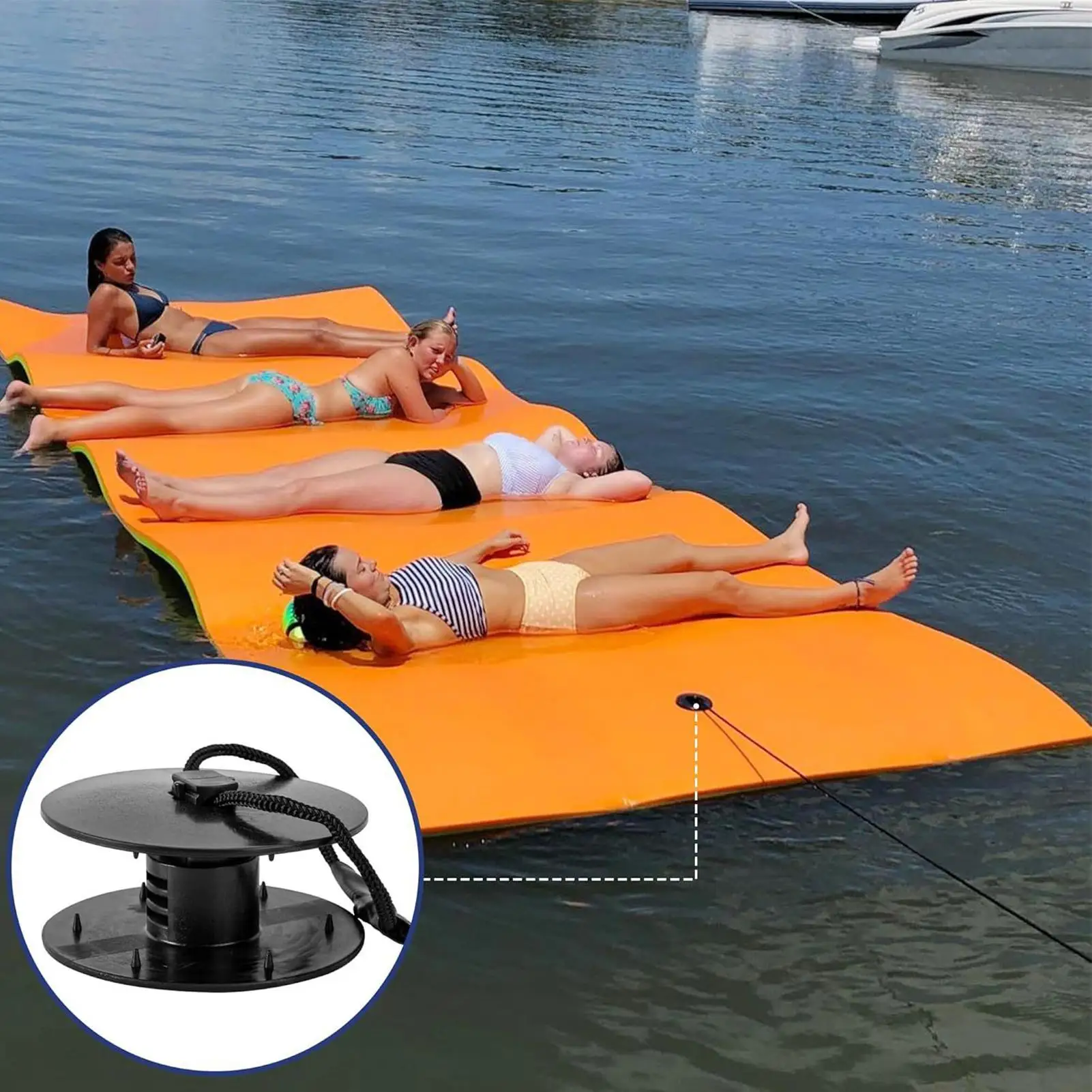 

Плавающий водяной коврик, комплект люверсов, фиксирующие ремни для коврика для лилии, портативные крепежные аксессуары для коврика для лилии, озер, пляжа, бассейна, воды, йоги