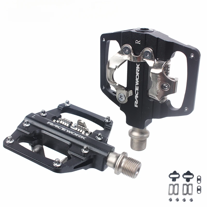 pedales-automatiques-vtt-autobloquantes-en-alliage-d'aluminium-cnc-roulement-du-spd-plateforme-double-plate