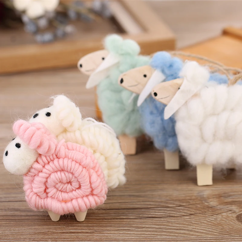 

Cute Wool Felt Small Sheep Finished Decoration Christmas Tree Doll Decoration Creative Ins Nordic Style Desktop Decoration