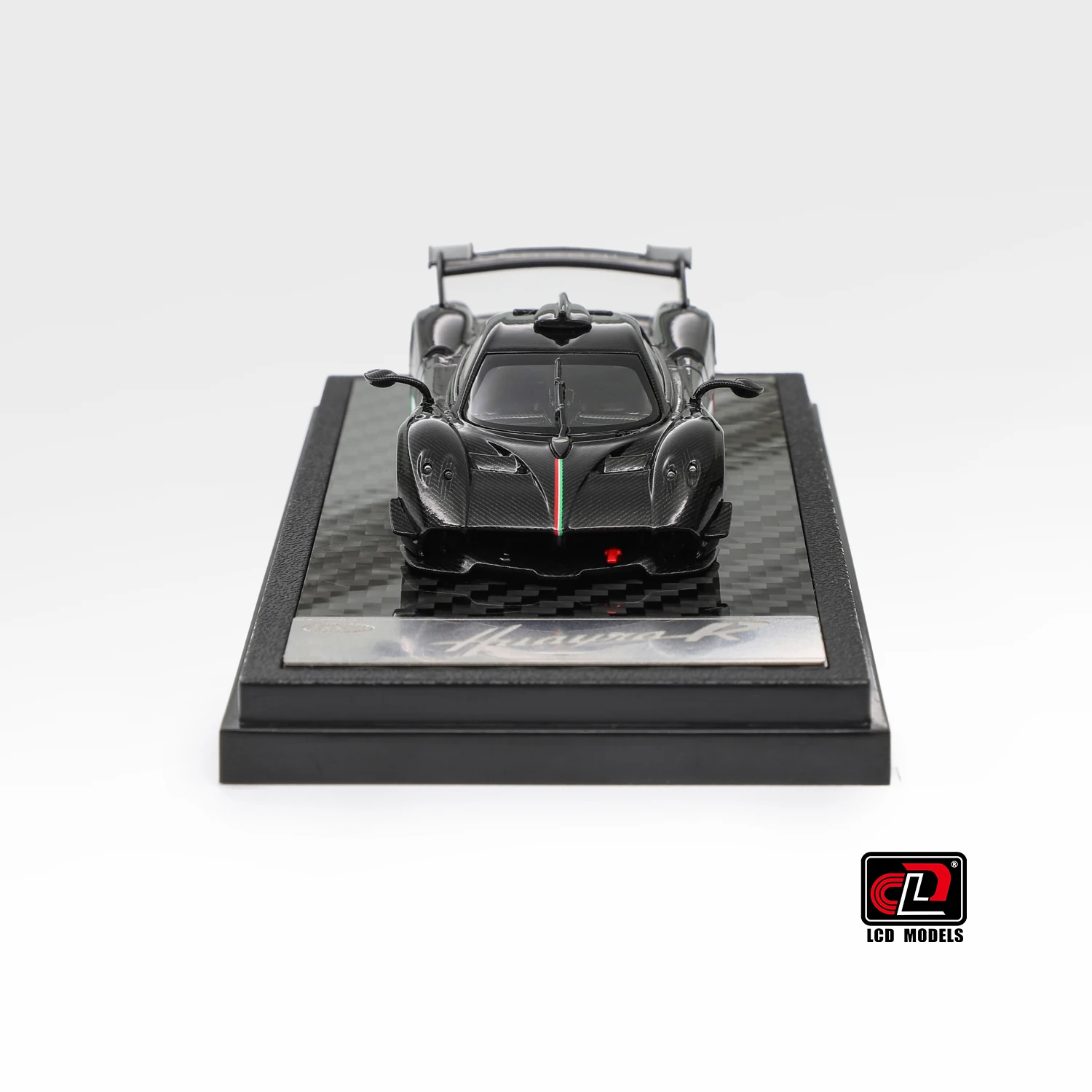 LCD LCD64028-CBI 1/64 Pagani Huayra R Gloss Black Carbon Fiber Decal Italian Livery Collectible Model Car