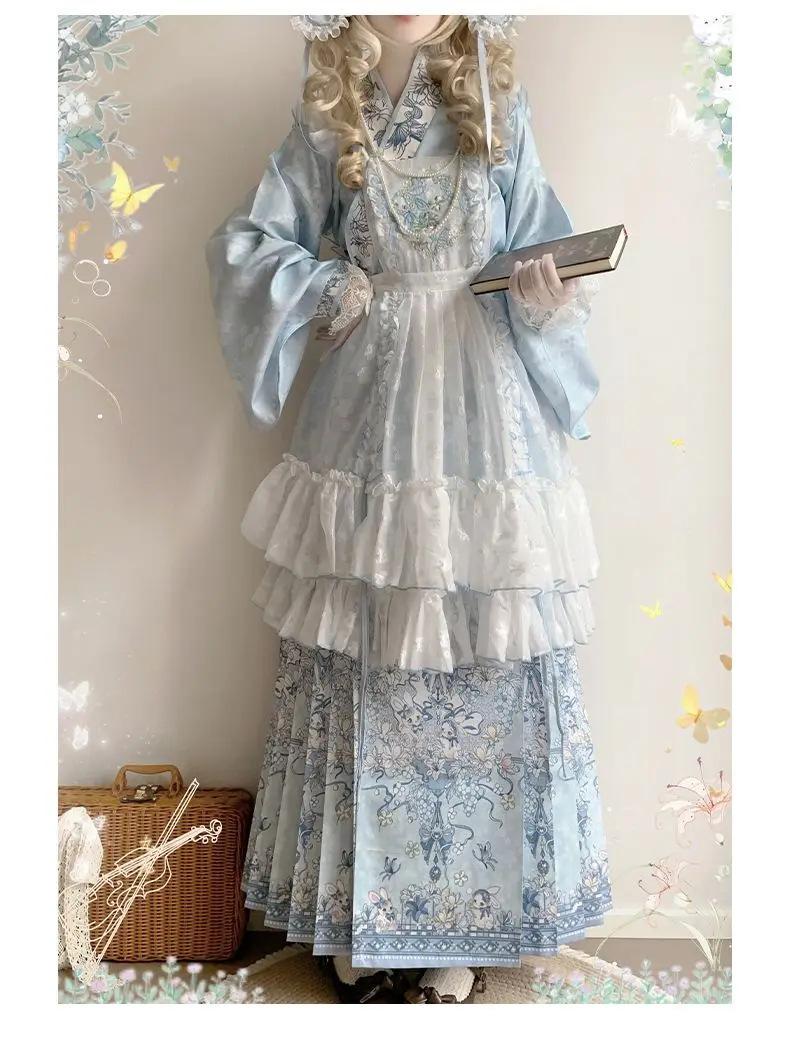 MAGOGO Original Lolita Embroidered Plaid Skirt for Daily Casual Look Lolita Set