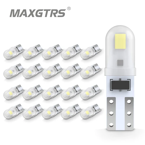 Imagen 1 del producto 20 piezas T5 74 W1.2W W3W bombillas LED superbrillantes lámpara de calibre de tablero de cuña automática indicador de advertencia de coche luz de grupo de instrumentos