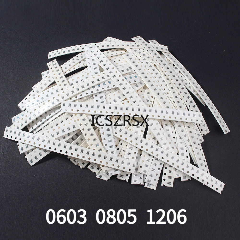 1500PCS Film Resistor 0603 0805 1206 SMD Resistors Assorted Kit 60 Values* 25pcs 0R~10M Resistance Accuracy 1%