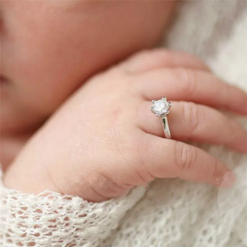 Newborn Photography Accessories Imitation Diamond Ring Baby Girl Photo Props Studio Infant Shoot Decoration Fotografia