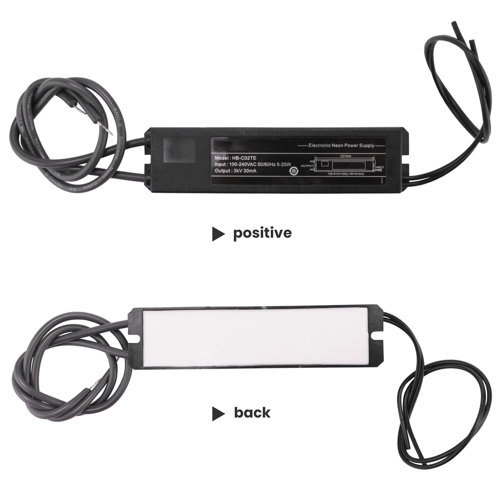 2025 Trend Neon Light Sign Electronic Transformer Power Supply Hb-C02te 3Kv 30Ma 5-25W Fit For Any Sizes Of Glass Neon Light Sig