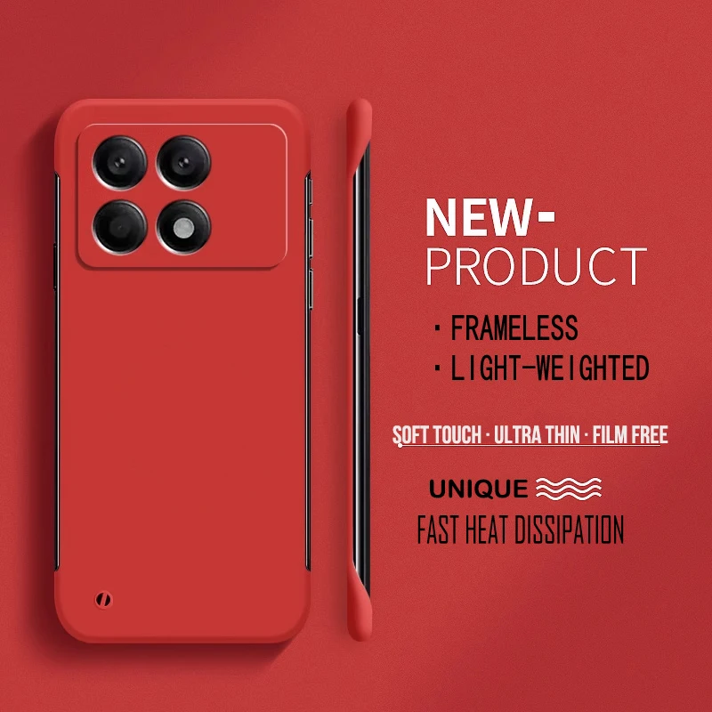 Solid Frameless Ultra Slim Hard PC Matte Phone Case For Xiaomi Poco X7 X6 F6 F5 Pro Protective Bumper Shell Cover Cases