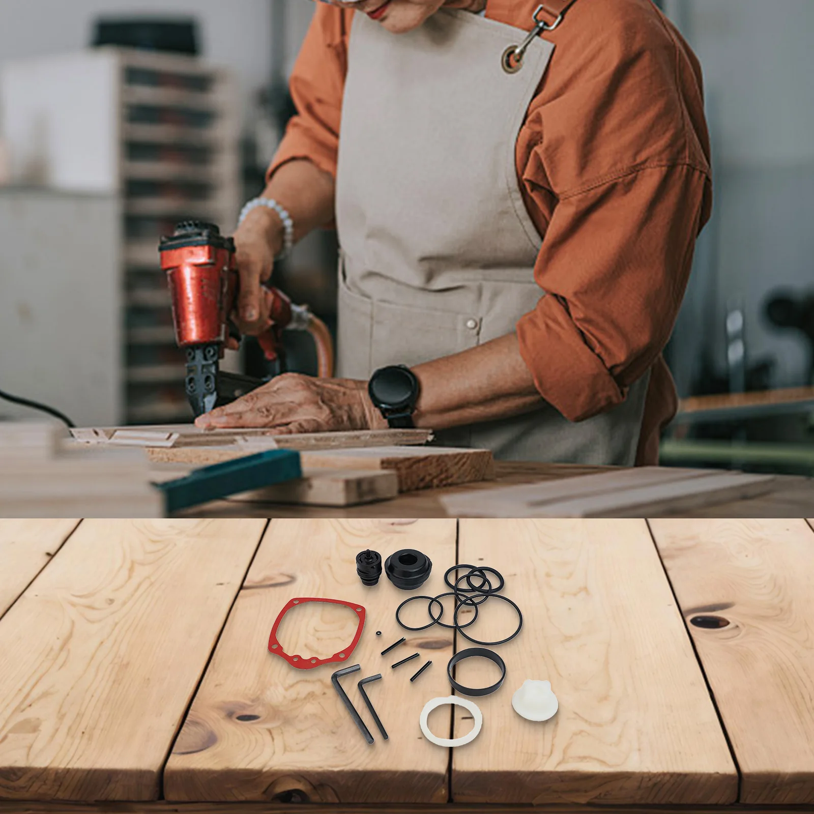 Practical None Overhaul Kit Nailer Replacement Parts With 904750 Overhaul Kit Black Durability Lifespan Rubber