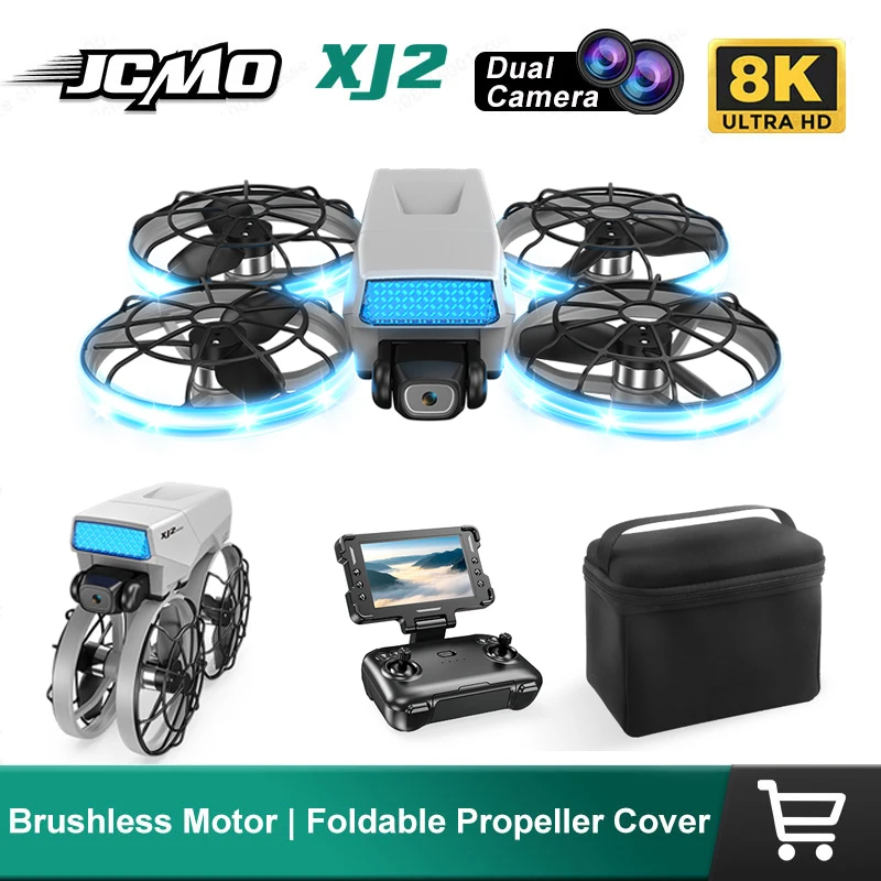 New XJ2 Camera Drone 8K 180 Adjustable Electric Camera Optional 4.3in Screen Remote 360 Rolling Stunt Flow Hover Foldable Drone