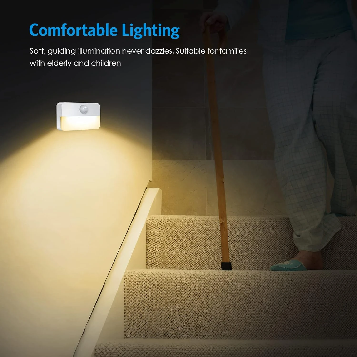 Safe, Convenient, and Enhanced Mini Motion Sensor LED Night Wall Light - Ideal Innovative Lighting Solution for Stairs, Hallway,