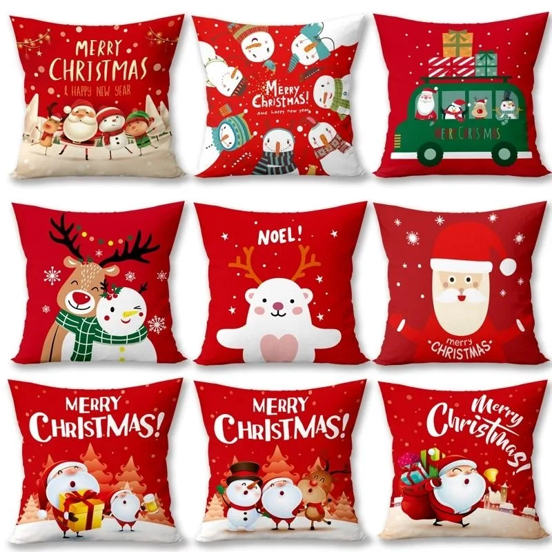 Christmas Day Pillowcase, Living Room Sofa Cushion Cover, Bedroom Bed, Car Pillow Cover, Home Decoration