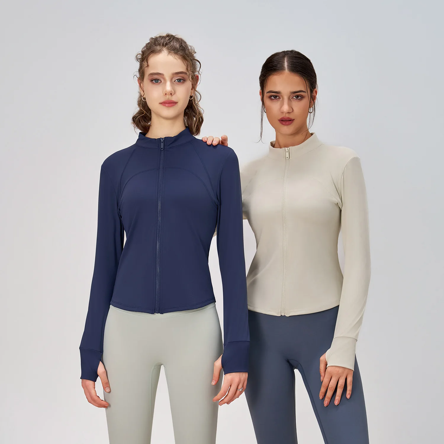 Active Wear Long Sleeve Tight Sports Yoga Zipper Jacket Autumn Running Coats Outdoor Outfit Women Workout Clothes