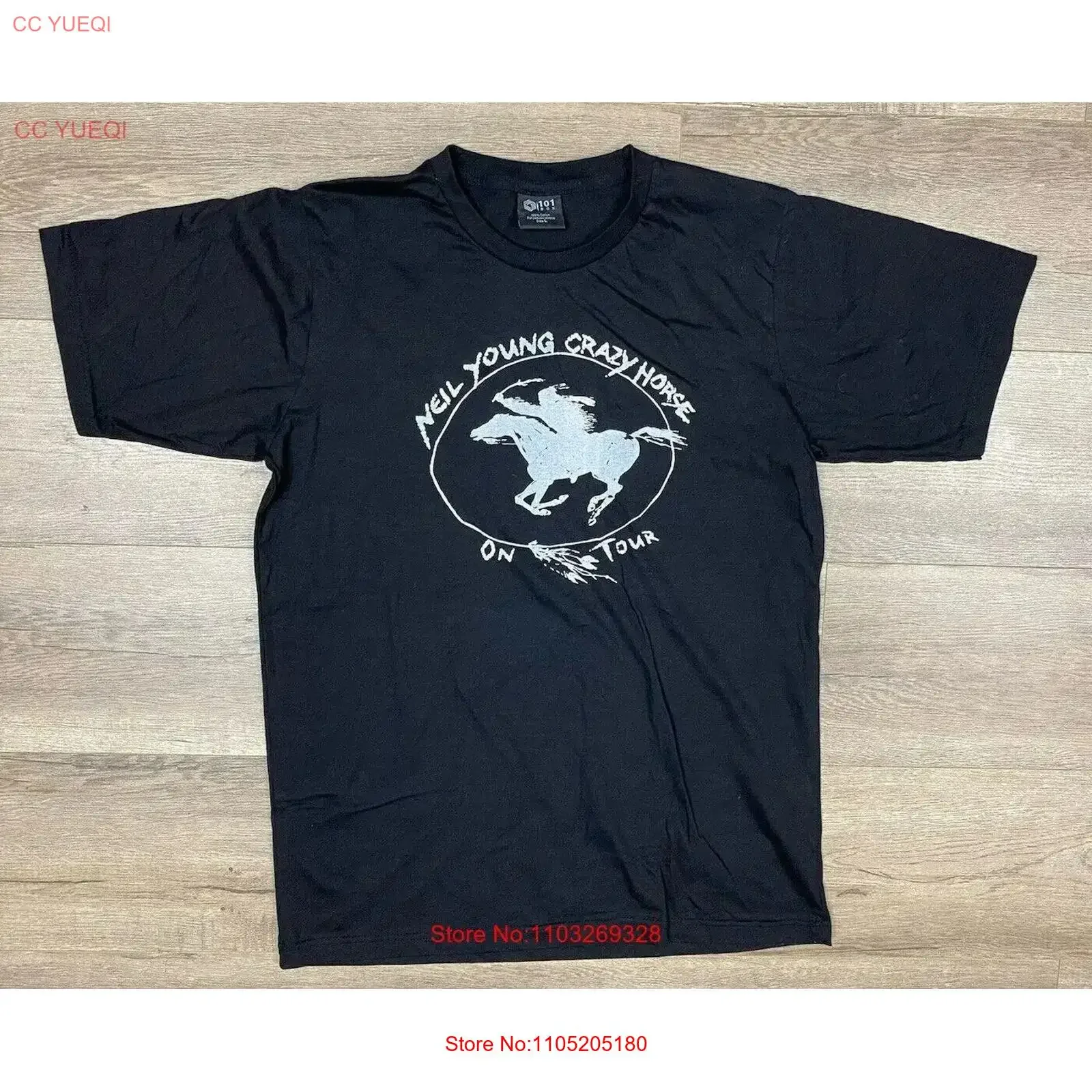 Neil Young Crazy Horse tour T Shirt Large 21x29 vintage Washed Versatile Stylish Stretched homme graphic fashion Comfortable