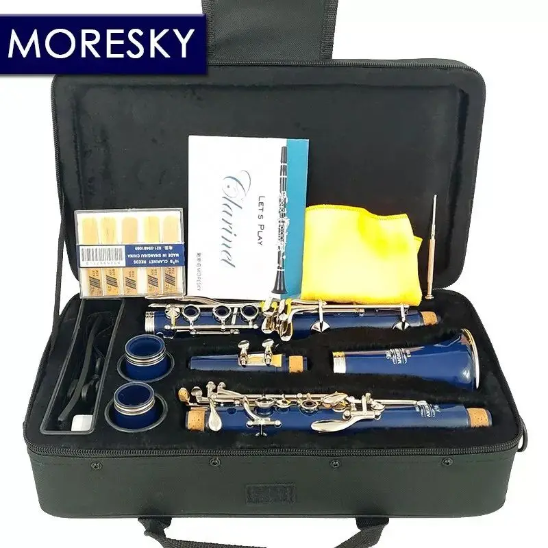 

MORESKY Bb Clarinet 17 Keys Sib Klarnet Navy blue Clarinete With Case E109