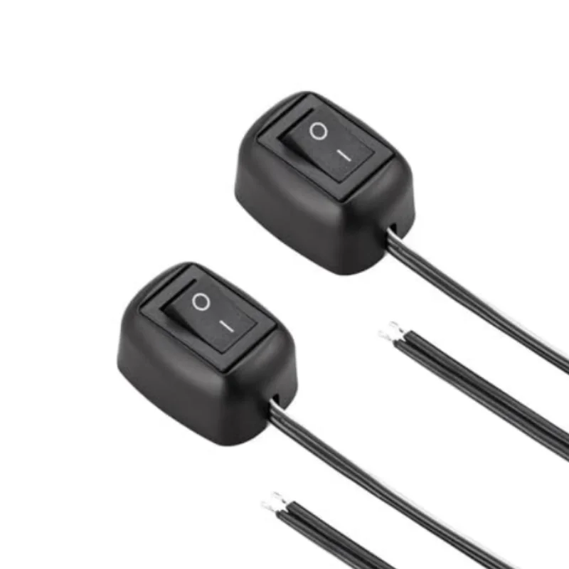 12V–220V/10A SPST Stick-On Push Button Switch, with 60cm Wire, Teardrop-Shaped On/Off, Suitable for Fog Driving Lights, Neon Lig