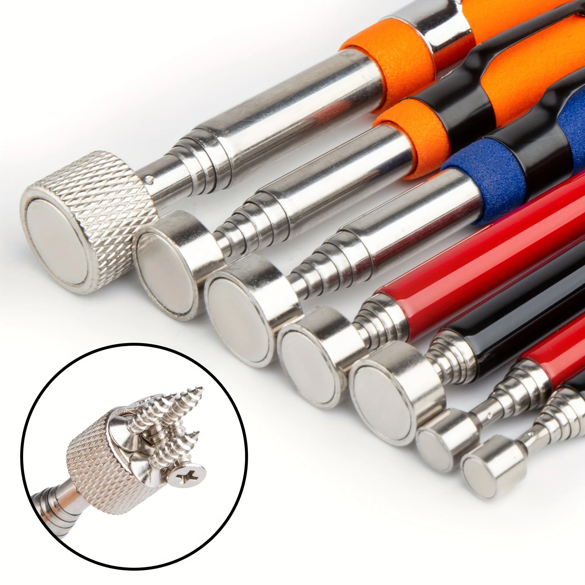 

QVAMILLT Magnetic Pickup Tool - Durable Metal, Polished Finish, Magnet for Easy Retrieval of Iron Objects, Magnetic Pickup Tool