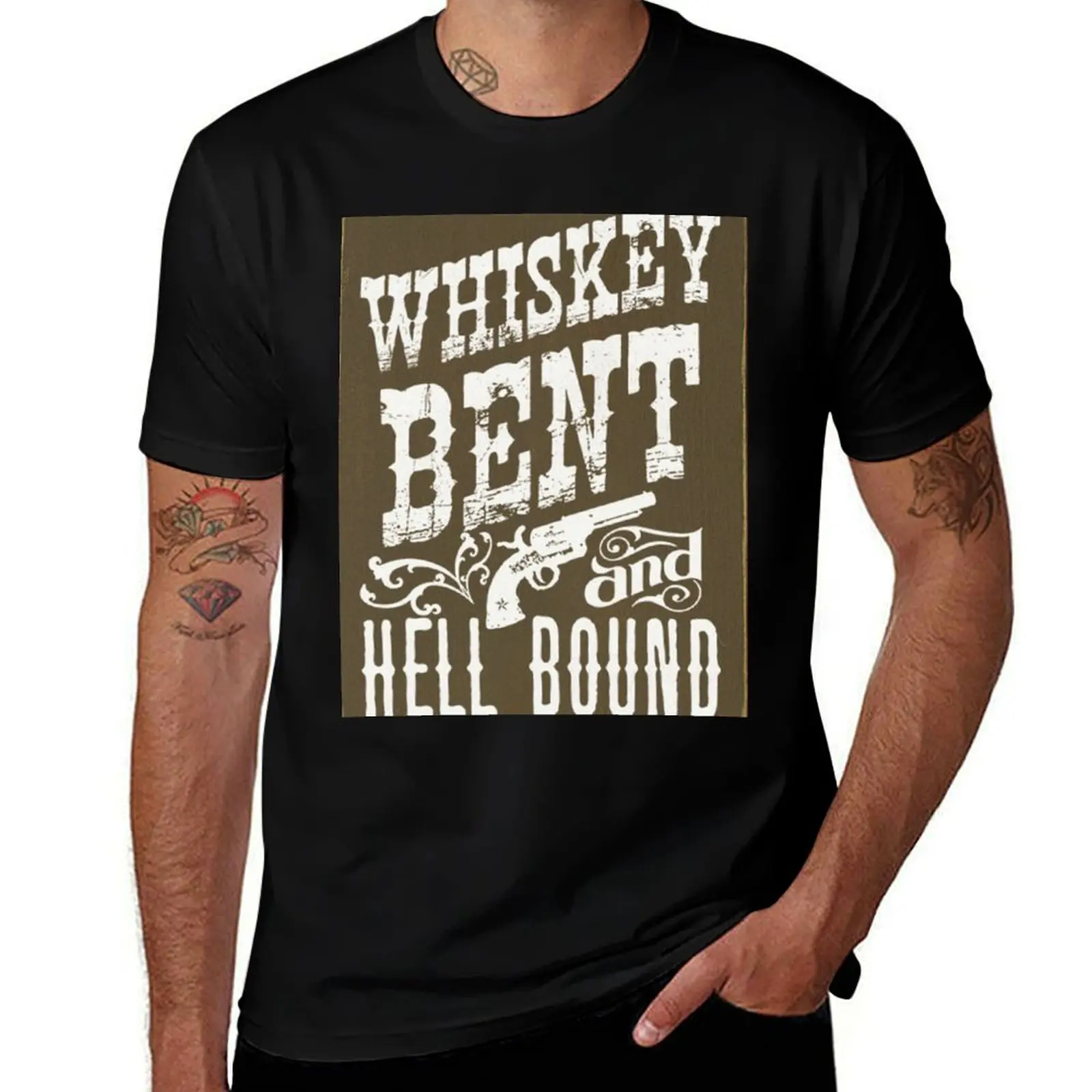 Whiskey bent & hell bound! T-Shirt Casual Light Summer Short Sleeve Top