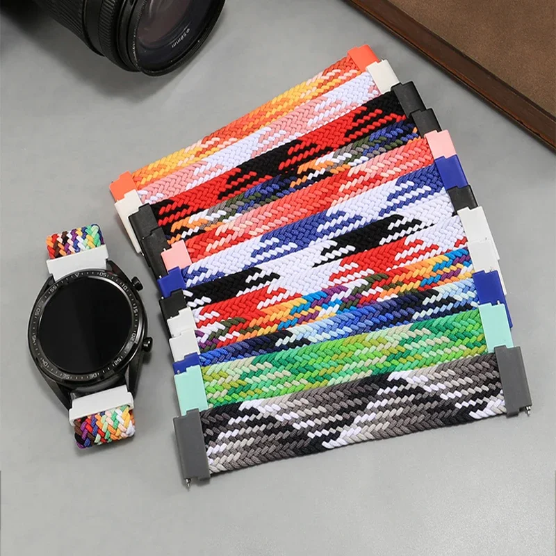 Braided Solo Loop strap for Samsung Galaxy watch 7/FE/6/5/4/classic/active 2 22mm/20mm bracelet Amazfit Gtr/GTS 4-3-pro-2e band